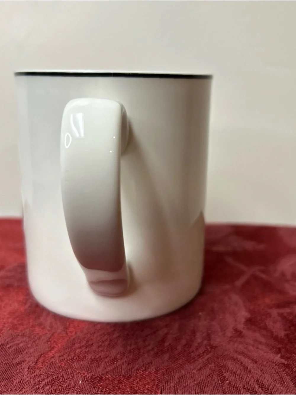 Williams Sonoma‎ White Ceramic Mug Cup with Black 'B' Accent